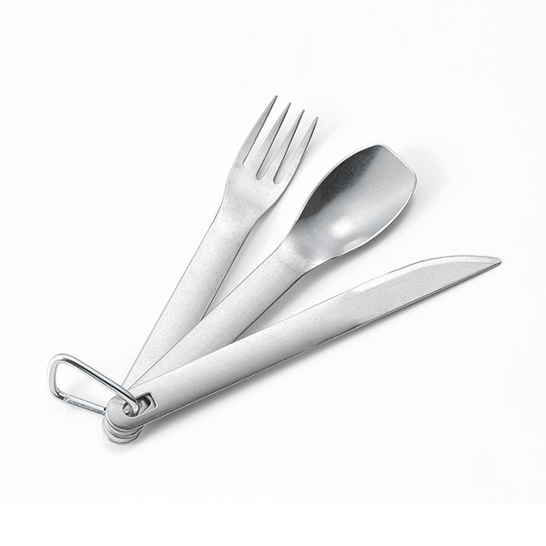 カラビナ付キャンプカトラリーセット 　※